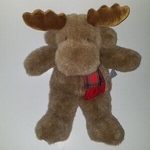 VTG Chosun Just Friends 1996 Brown Moose Plush 15" Reindeer Red Scarf
